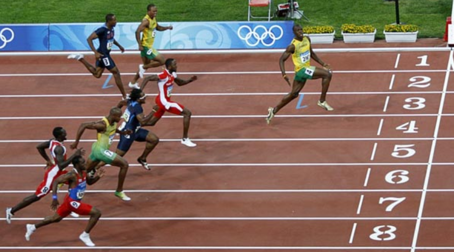 男子100米、200米、400米短跑的世界纪录各是多少？