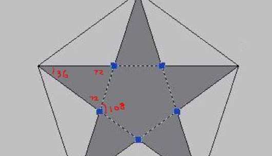 正五角星每个角的度数（要图片！！！）