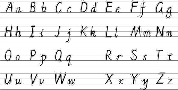 26个英文字母大小写在四线格的正确写法