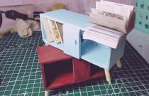 怎么做迷你书柜的方法-木板手工制作书柜模型