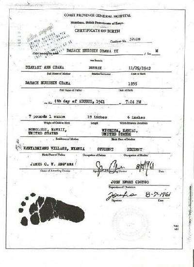 哥哥晒奥巴马出生证 奥巴马在哪里出生的 奥巴马出生日期是几号